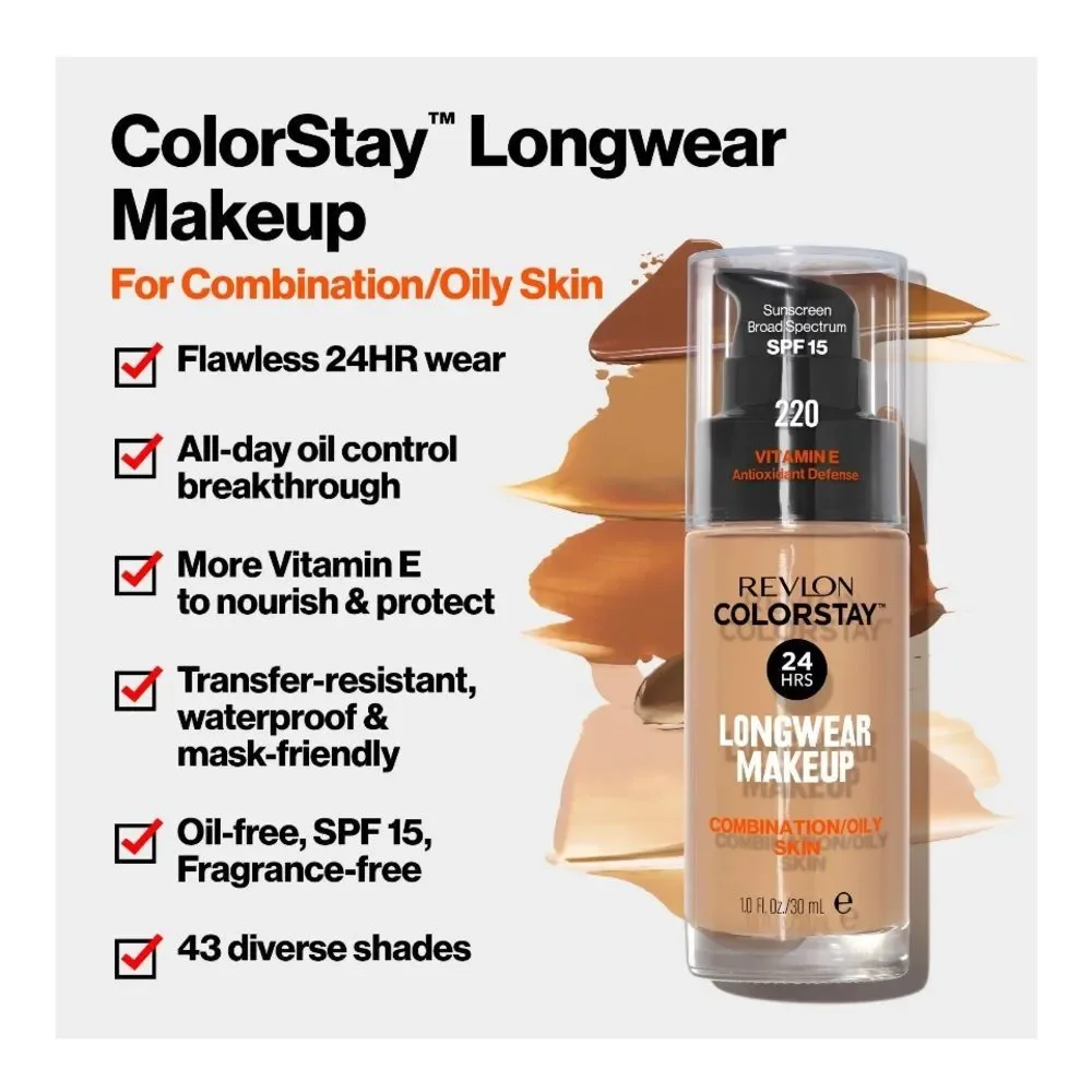 Color Stay makeup for normal/dry skin,Cinnamon SPF 20 600 vitamin E